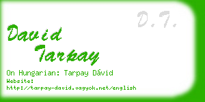 david tarpay business card